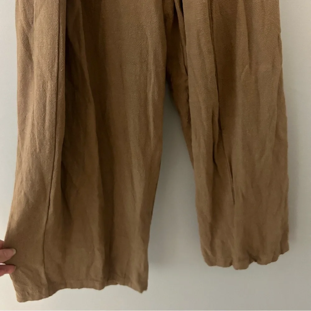 Petal & Pup Archie Tie Waist Linen Jumpsuit in Mocha Brown - Picture 4 of 7